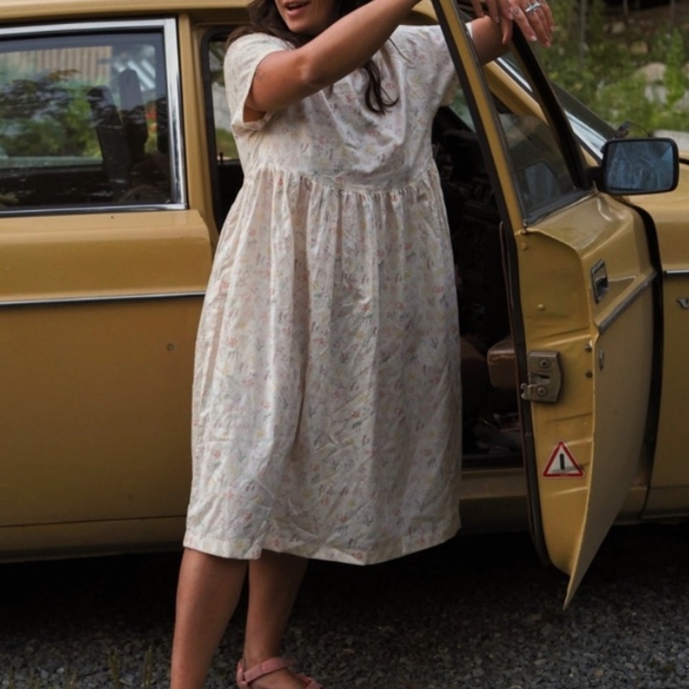 Beaton Floral Cotton Short Sleeve Dress - XS